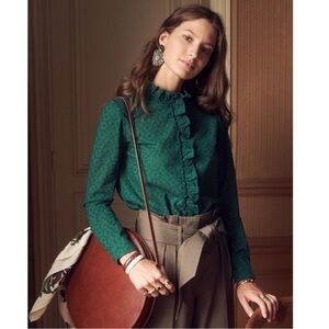 Sézane Solange Shirt in Green FR: 38